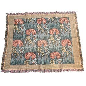Tapestry Throw Blanket Giraffes Trees Woven